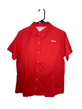Columbia PFG Kid’s Size Large Red Omni-Shade Button Down